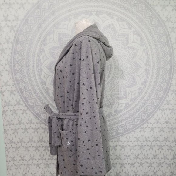Euc $58 Aerie American Eagle Soft Grey Star Coverup Top Robe Medium Large M / L - Picture 9 of 12
